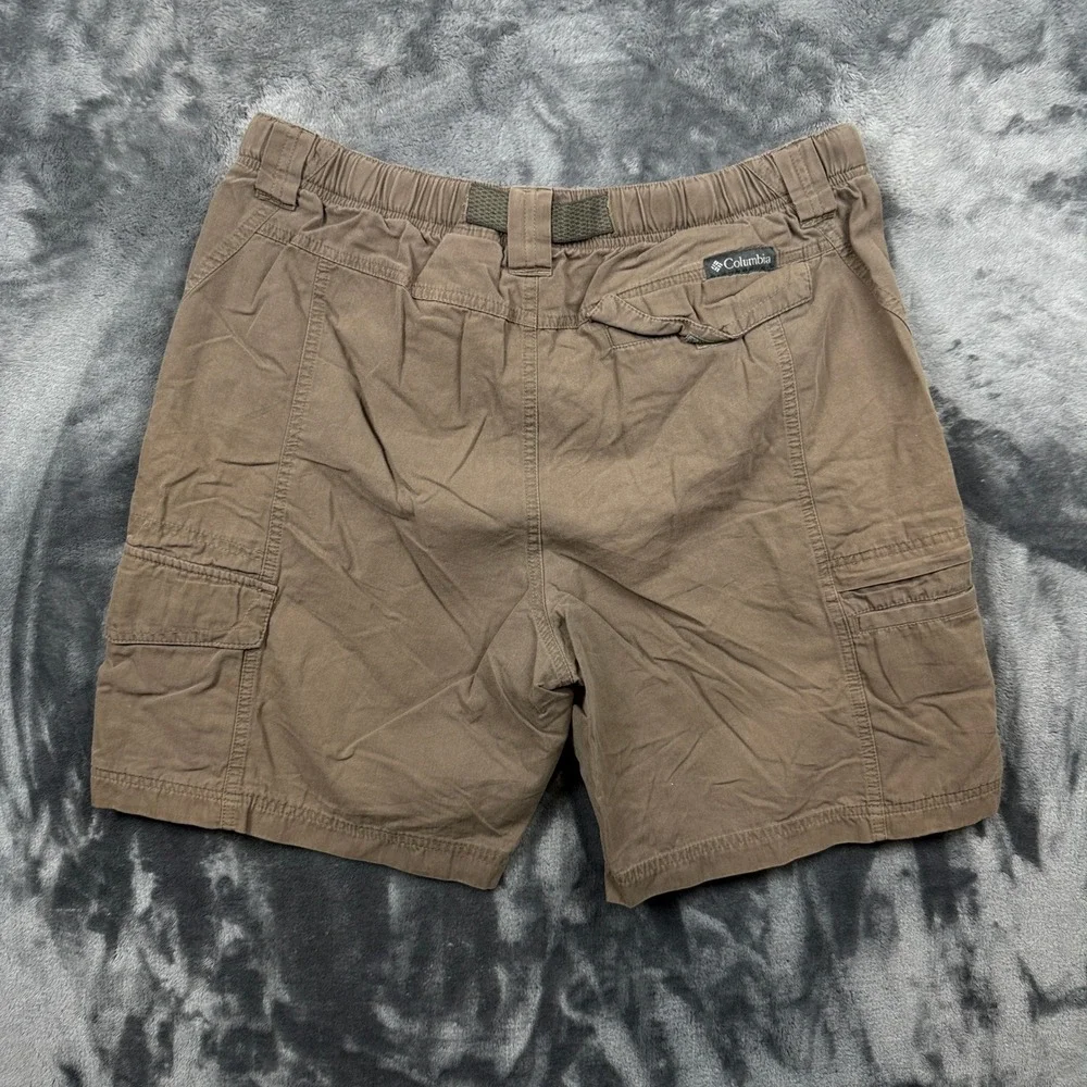 Columbia Cargo Shorts Mens 34 Brown Excellent Hiking Utility Belted Outdoor